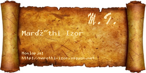 Maróthi Izor névjegykártya